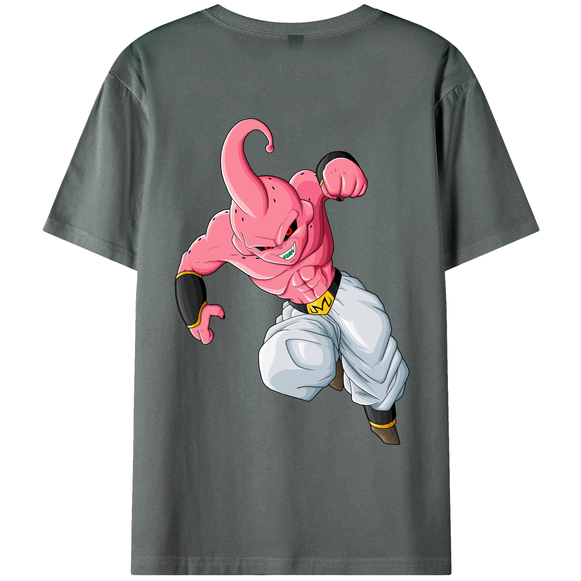 （画像用） ドラゴンボール 魔人ブウ DRAGON BALL Majin Buu 綿100％ メンズ半袖Tシャツ（バックプリント） 通気性